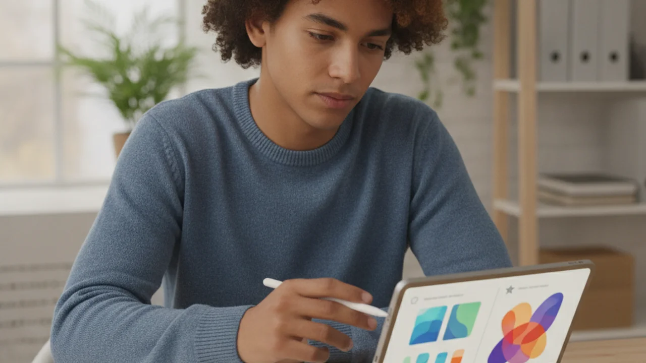 A person sits at a table, actively comparing options for a major purchase
