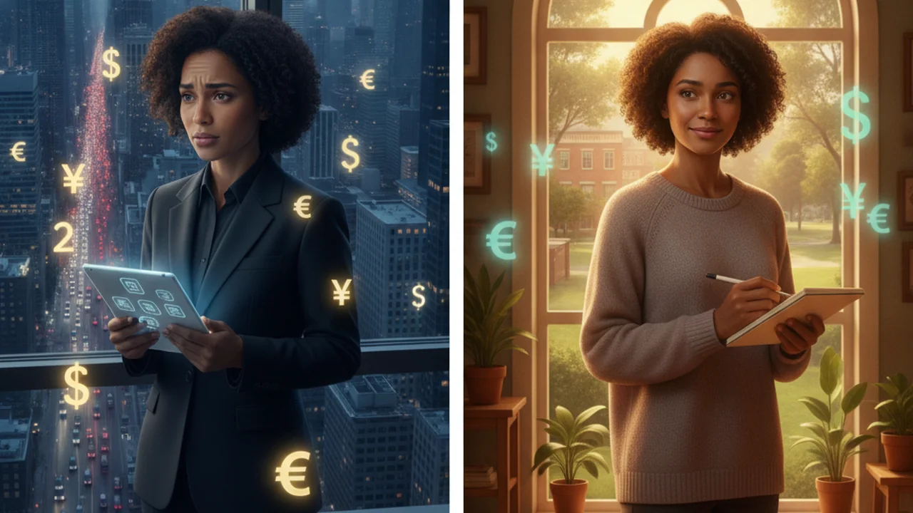 A split image depicting two urban scenes