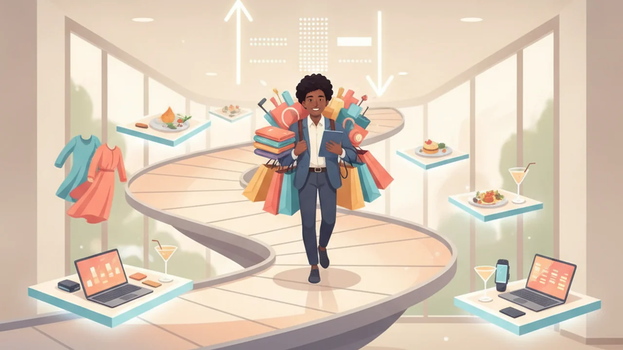 A person walking up a continuous incline or ramp, symbolizing rising income