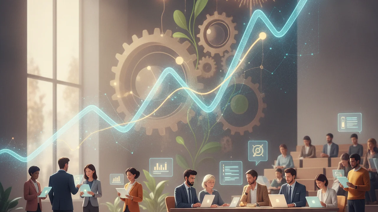 An abstract depiction of market trends over time