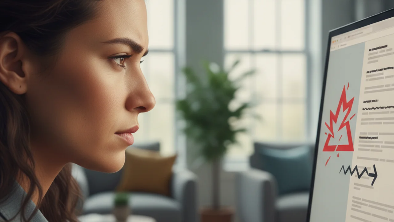 A person's face shown in profile, their eyes intently focused on a monitor screen