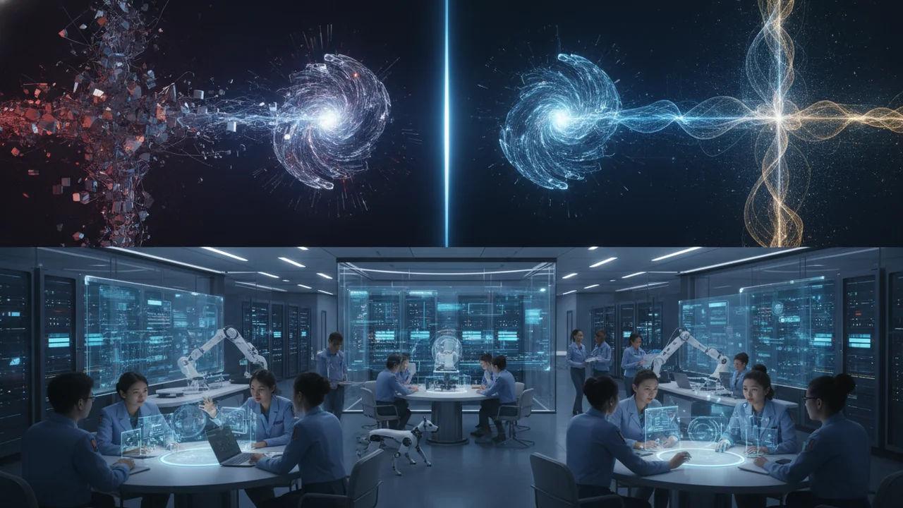 A split screen or juxtaposed image
